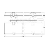 Полка с держателями Artwelle 40 cm матовое стекло; хром HAR 034