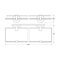 Полка с держателями Artwelle 60 cm матовое стекло; хром HAR 036