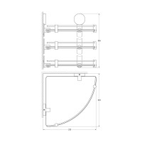 Трехъярусная угловая полка Artwelle 26 cm матовое стекло; хром HAR 041