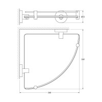 Угловая полка Artwelle с держателями 26 cm матовое стекло; хром HAR 039