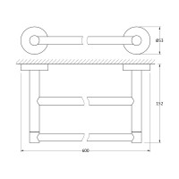 Двойная штанга для полотенца Artwelle 60 cm хром HAR 031