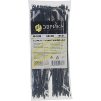 Пластиковый хомут черный 3.0x200мм универсальный 100шт Эврика ER-13200 956504