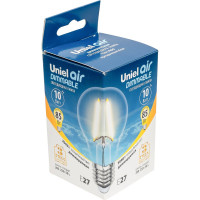 Светодиодная лампа Uniel Форма А диммируемая Серия Air LED-A60-10W/3000K/E27/CL/DIM GLA01TR UL-00005181