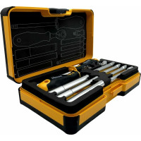 Набор стержней M-TEC с трещоткой и отверткой 1/4" Felo ERGONIC в кейсе, 10 шт 05781006