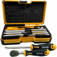 Набор стержней M-TEC с трещоткой и отверткой 1/4" Felo ERGONIC в кейсе, 10 шт 05781006