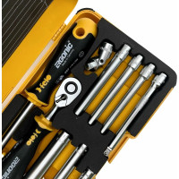 Набор стержней M-TEC с трещоткой и отверткой 1/4" Felo ERGONIC в кейсе, 10 шт 05781006