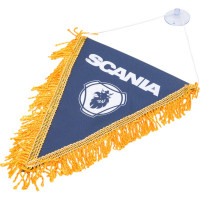 Треугольный вымпел SCANIA с девушкой фон синий SKYWAY S05101080