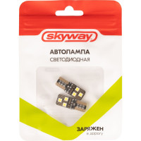 Автолампа диод SKYWAY T10 W5W 12V 6 SMD диод, 1-контурная белая, 2 шт. S08201416