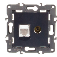 Розетка ЭРА 14-3110-05 RJ45 TV, IP20, антрацит Б0034318