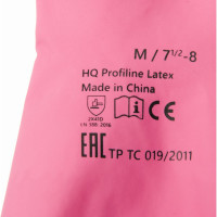 Латексные многоразовые перчатки HQ Profiline, КЩС красные, р. XL 73588