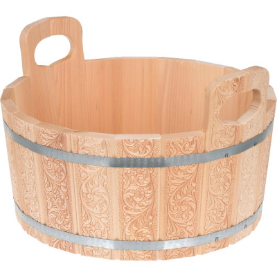 Ушат-шайка с орнаментом Банные Штучки Цветы 15 л 33429