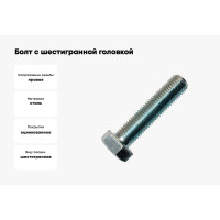 Болт с шестигранной головкой Метизный двор 8x25 DIN 933. 4 шт. 4607173906014