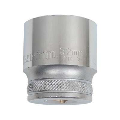 Торцовая головка "INDUSTRIE QUALITAT" хромосатинированная (FLANK, 1/2", 32 мм) Kraftool 27805-32_z01