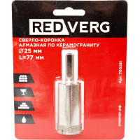 Сверло-коронка алмазная по керамограниту 25 мм REDVERG 6627089