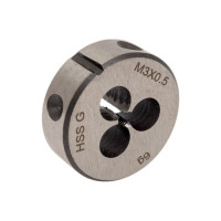 Круглая ручная плашка с направляющей в наборе М3х0.5, HSS, Ф25х9 мм Thorvik  D-DRIVE MDG305 52859