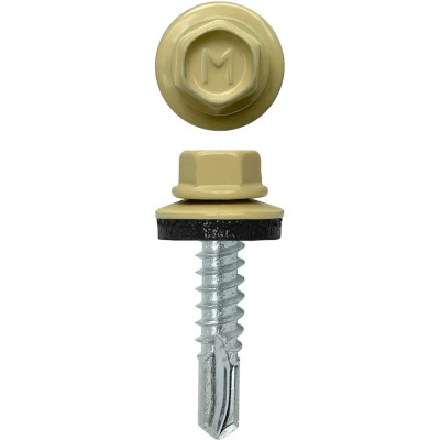 Кровельный саморез Daxmer 5,5х25 RAL 1014 сверло №3, 250 шт 00000305401