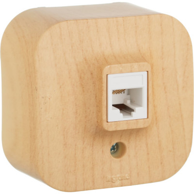 Legrand Розетка телефонная RJ11 Legrand Quteo IP20 накладной монтаж дерево 782274
