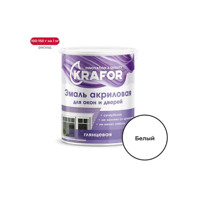 Акриловая эмаль для окон и дверей KRAFOR 44989