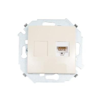 Simon Розетка компьютерная RJ45 кат.5e AMP, слоновая кость 1591551-031