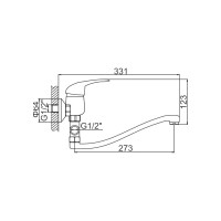 Смеситель для ванны Ledeme L2102-B 89258