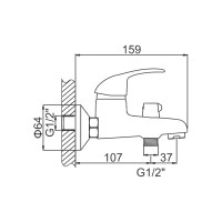 Смеситель для ванны Ledeme L3015 89612
