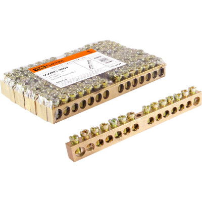 Шина TDM ELECTRIC N нулевая 6х9мм 14/1 14групп/крепеж по центру SQ0801-0004