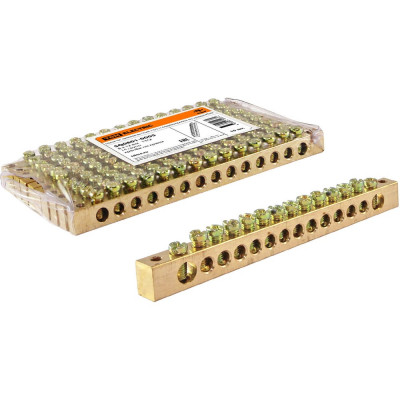 Шина TDM ELECTRIC N нулевая 8x12мм 14/2 14 групп/крепеж по краям SQ0801-0005