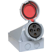 Розетка стационарная наружная EKF 1442 3Р+РЕ 125А 380В IP67 ps-1442-125-380