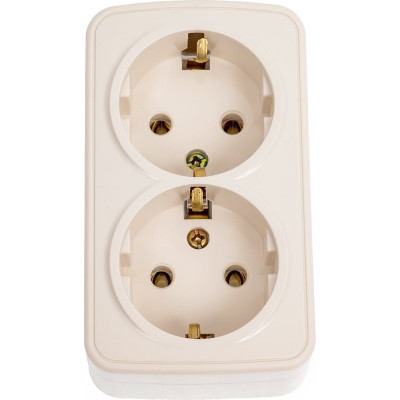 Розетка Intro 320402 2х2PE Schuko,16А, 250В, IP20, ОУ, Polo, слоновая кость Б0036131