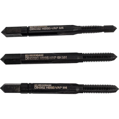 Комплект ручных метчиков NORGAU 3 шт. M4х0,7 013006160