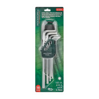 Набор ключей Rockforce шестигранных экстрадлинных 1.27-10мм 10 предметов RF-5102XL(6182)