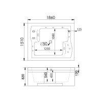 Акриловая ванна GEMY G9052 II K R