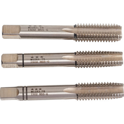 Ручной метчик D.BOR HSS-G DIN 352 тип N, 3 пр., M12x1.75 9G10M12-1702D