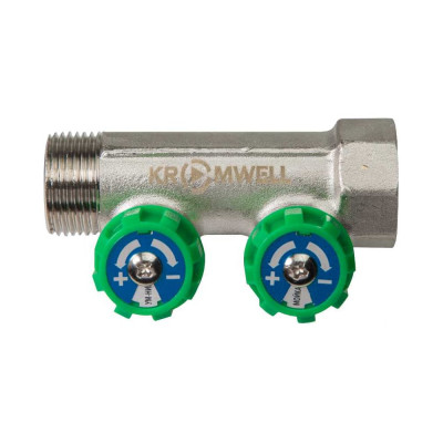 Коллектор KROMWELL с регулируемыми вентилями и переходами на резьбу, 2 выхода EU.ST3078125 2x34x12_k