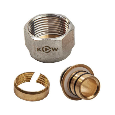 Соединитель обжимной коллекторный KROMWELL EUROS для металлополимерной трубы O20x2 EU.ST3287040 20x2x34_k