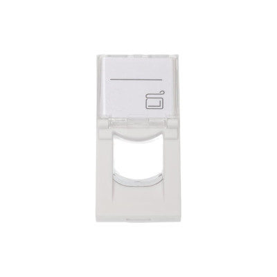 Вставка LANMASTER 22.5х45 на 1 кейстоун, со шторкой, маркировкой, белая LAN-SIP-22L-WH