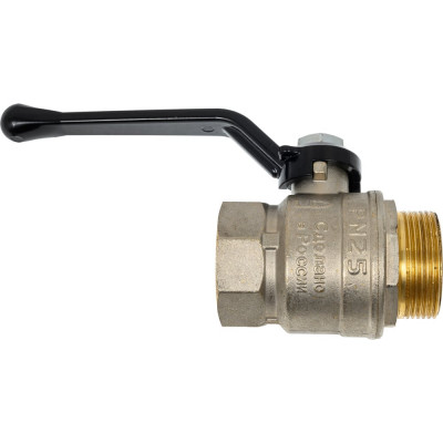 Кран шаровой латунный LD Pride, вн./нар.резьба, ручка-рычаг, 1 1/2" 47.40.B-Н.Р LD 47.122.2.40.M02