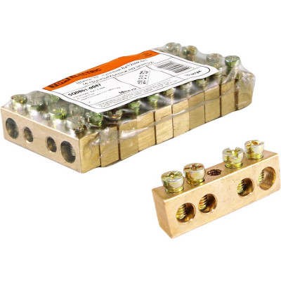 Шина TDM ELECTRIC N нулевая 8х12мм 4/1 4 группы/крепеж по центру SQ0801-0047