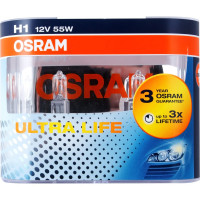 Автолампа Osram H1 55 P14.5s ULTRA LIFE, 2шт 12V ,1,100 64150ULT-HCB