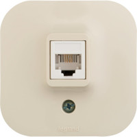 Розетка Legrand телефонная RJ11 Legrand Quteo IP20 накладной монтаж слоновая кость 782244