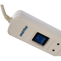 Сетевой фильтр Smartbuy 16А, 3500 Вт, 6 гнезд, с з/ш, земля, ПВС 3x1.0, 3 м, белый SBSP-30W-Pro