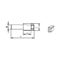 Фреза HM для выборки заподлицо (12.7х25.4х67 мм) REDVERG 840321 6625656