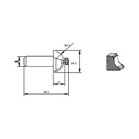 Фреза HM профильная тип F (34.9х17х9.5х56.2 мм) REDVERG 840741 6625697