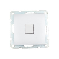 Компьютерная розетка LK Studio RJ-45, категория 5е, с накладкой, серебристый металлик 866103-1