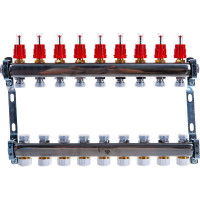 Коллекторный блок для теплого пола 1x3/4EU отв.-9 Gekon GK 74109