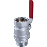Шаровый кран Gekon хромированный с вн./нар. резьбой 1 1/4", ручка-рычаг GK 554L 114