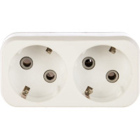 Разветвитель Smartbuy 2 гнезда с заземлением плоский 16А 250B SBE-16-A02-2z