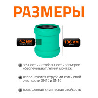 Двойная муфта ливневой канализации Ostendorf 110 мм 777300