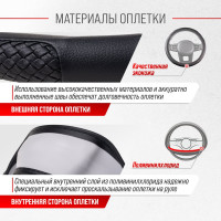 Оплетка SKYWAY Modern-6 M, черная, экокожа S01102053