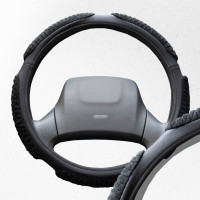 Оплетка SKYWAY Sponge ribby 5 подушечек, L, черная, замша S01101026